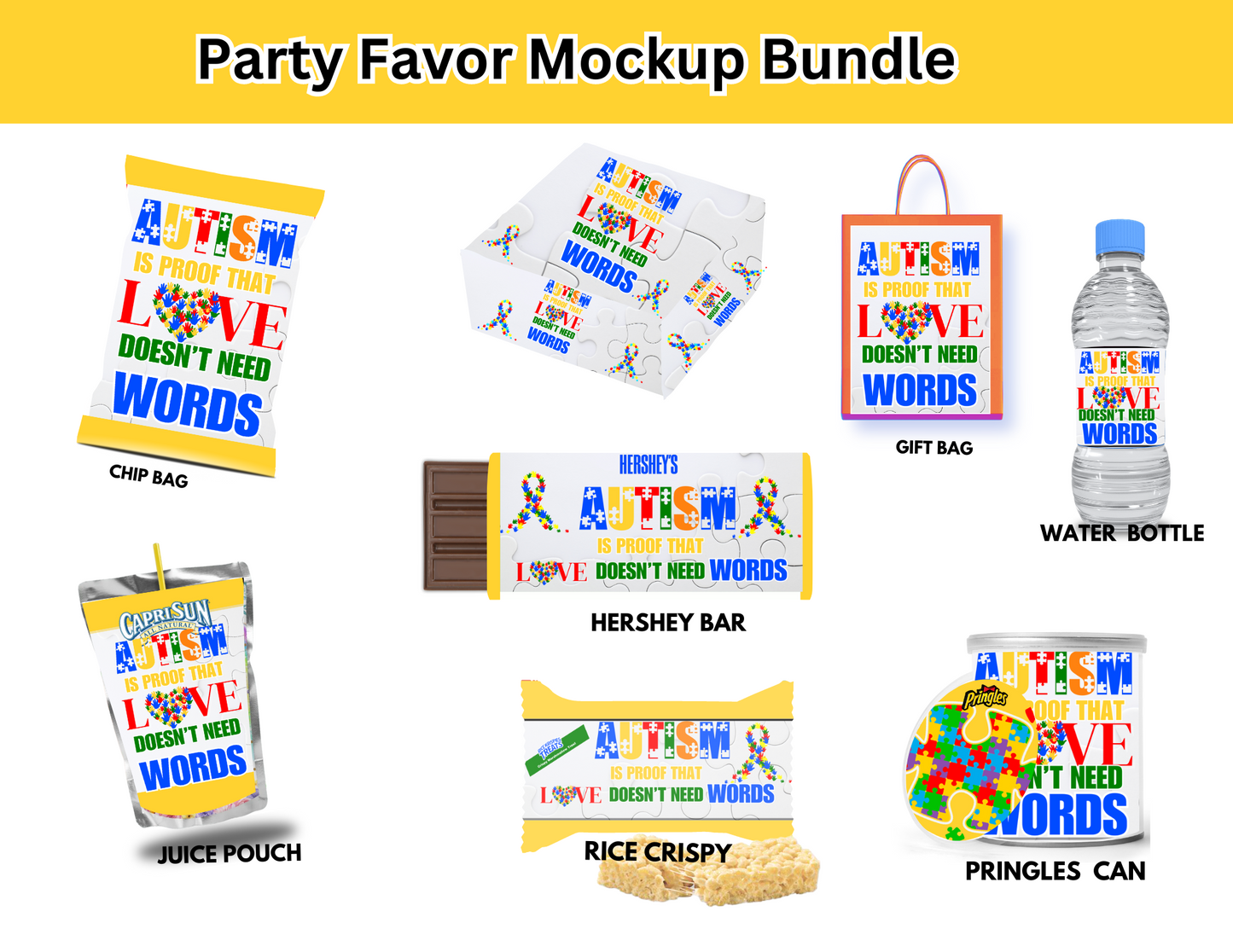 Party Favor Themed Templates - AUTISM