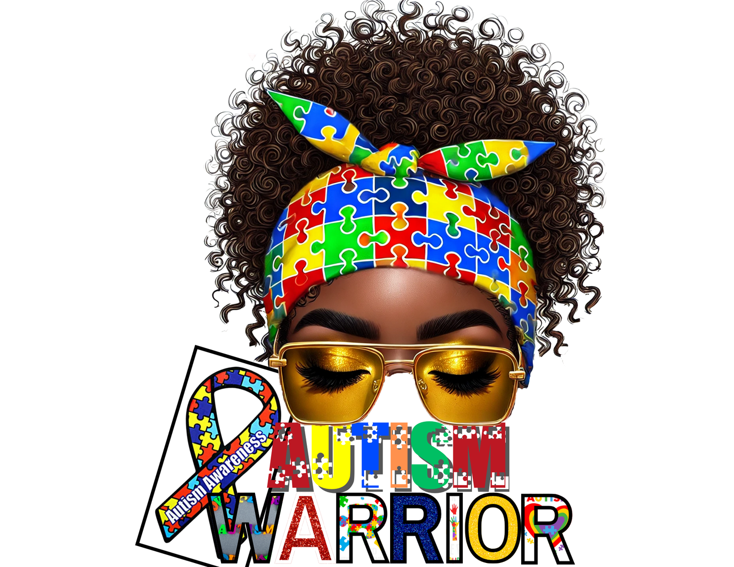 Warrior Graphic T-Shirt Design "Autism Awareness" (PNG ONLY)