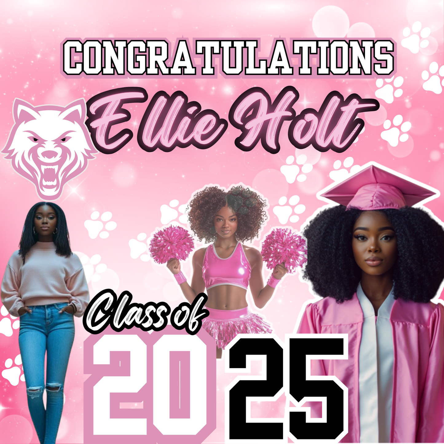 GRAD Banner Editable Template & Mockup - PINK