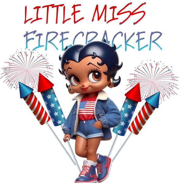 Independence Day Holiday Digital Image (Betty Boop x 3)