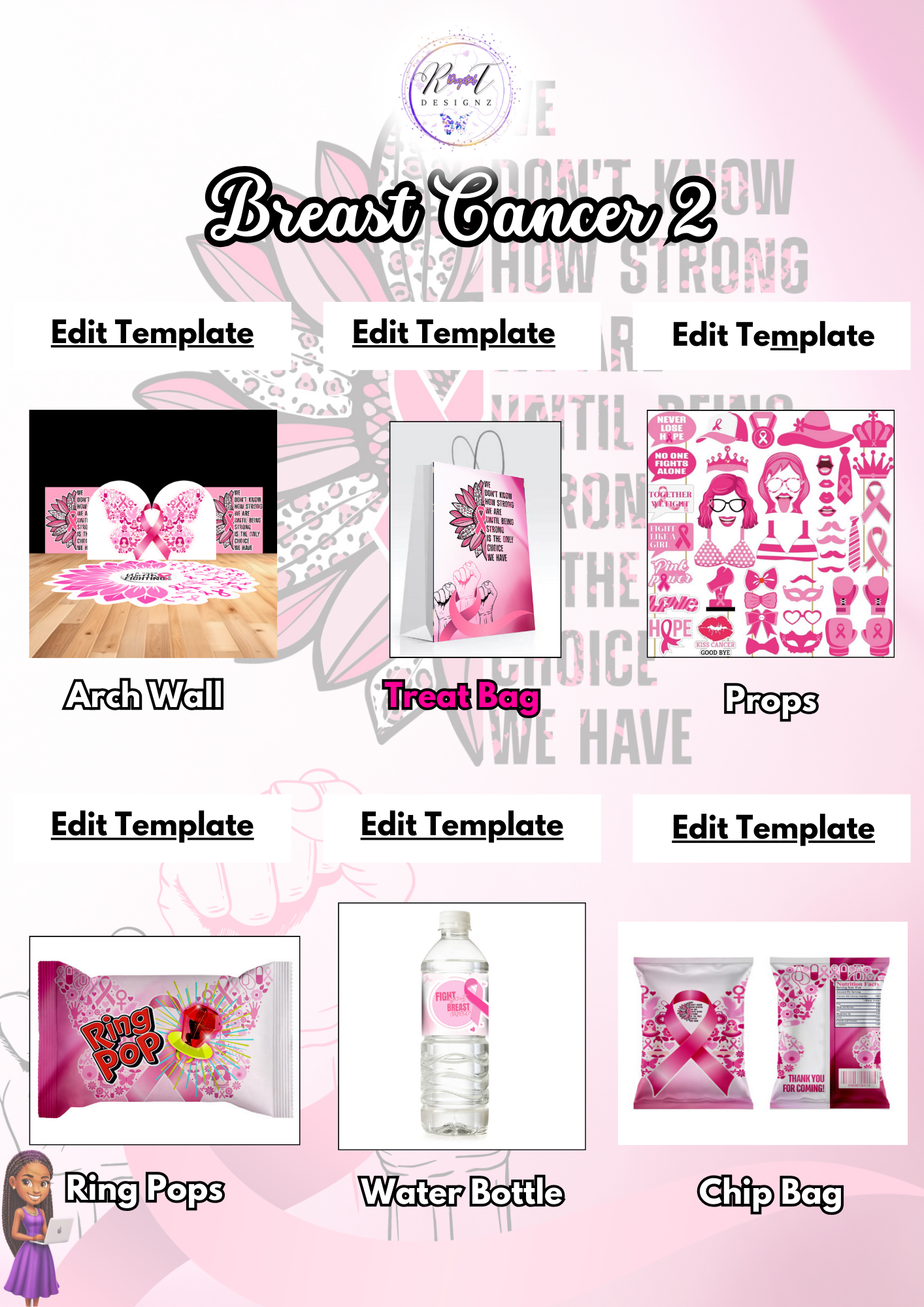 Holiday Planner Digital Bundle Templates - Breast Cancer (2)
