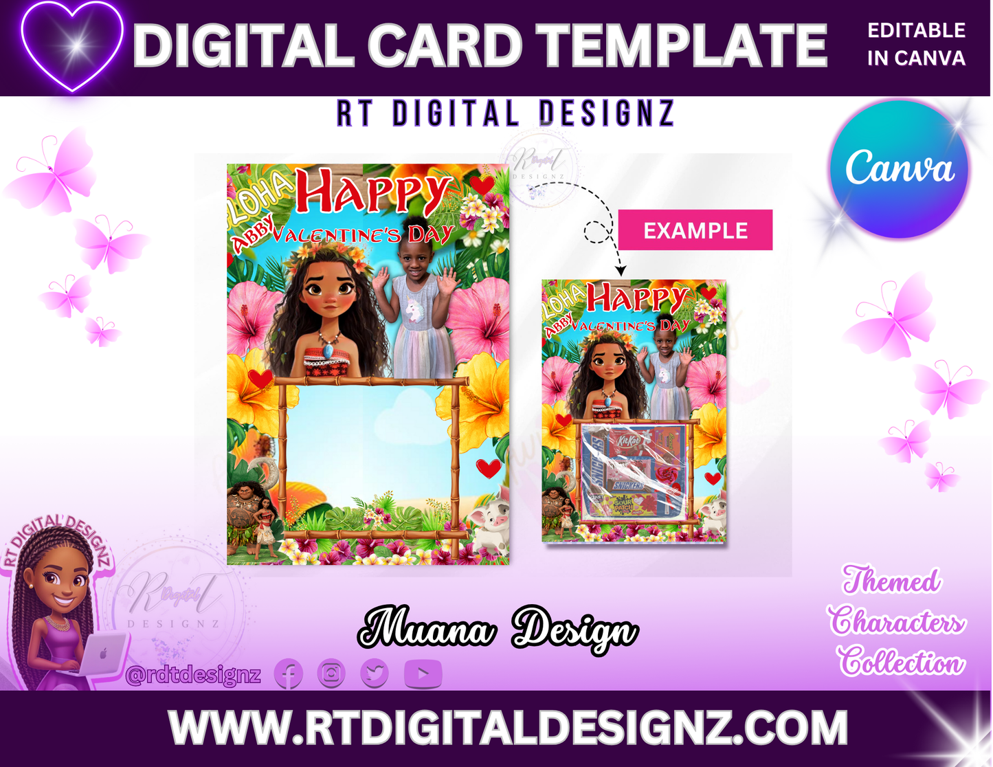 Valentines Day Jumbo Card Template (MUANA)