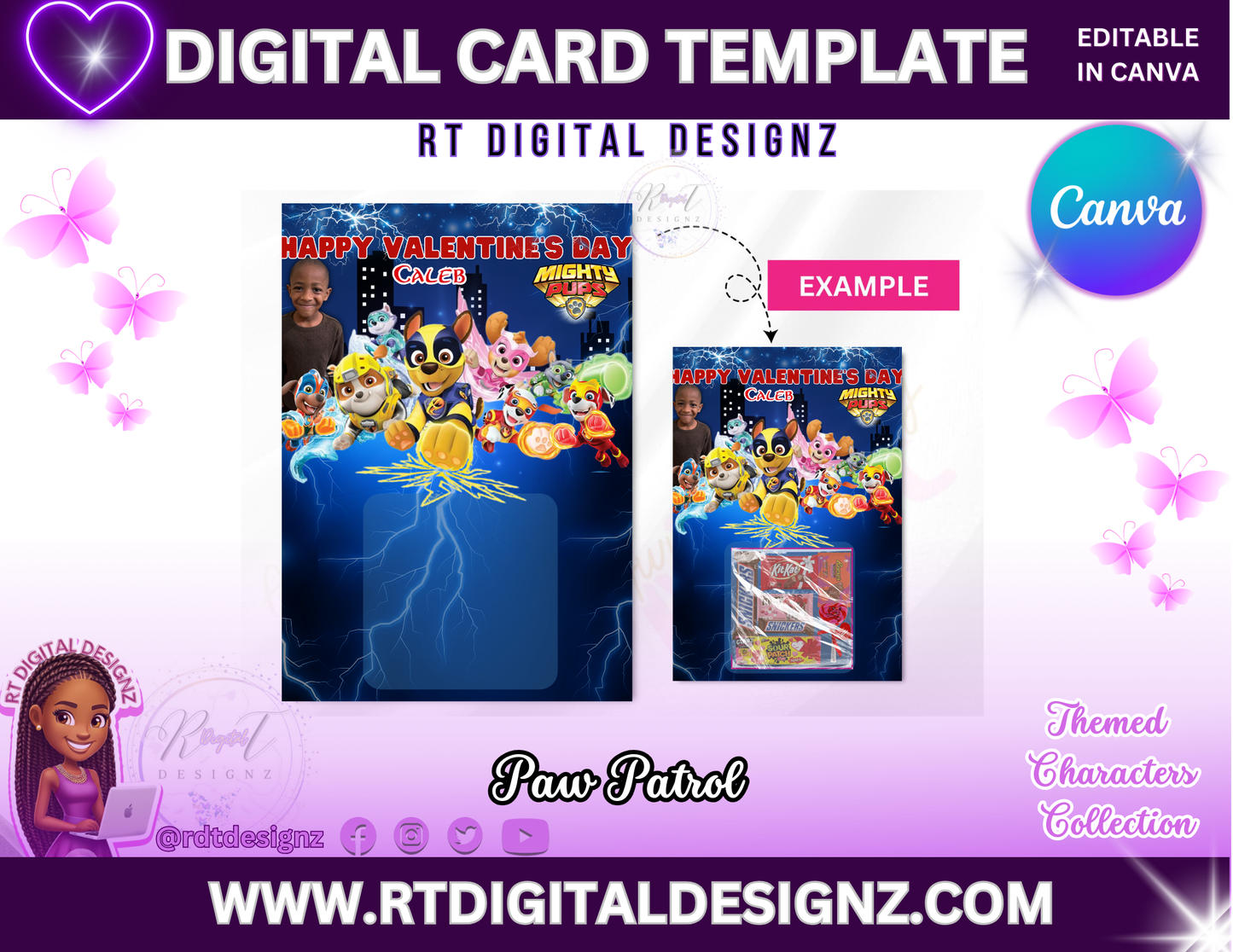 Valentines Day Jumbo Card Template (PAW PATROL)