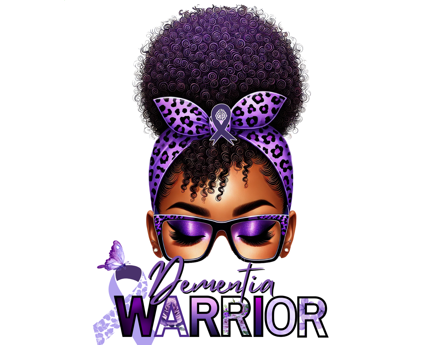 Warrior Graphic T-Shirt Design "Dementia Awareness" (PNG ONLY)