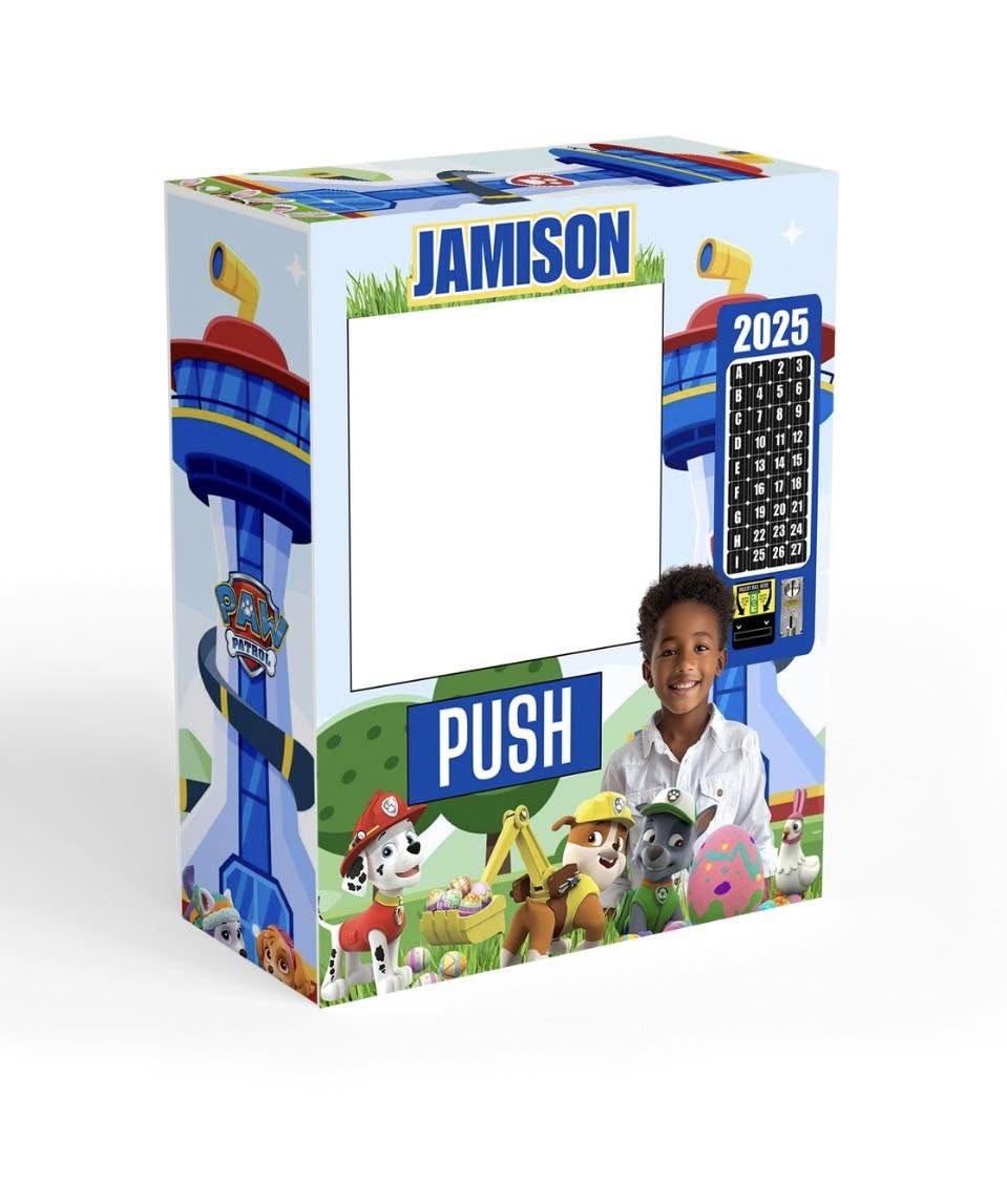 Easter Vending Machine Editable Template (Size 16 x 20) Paw Patrol