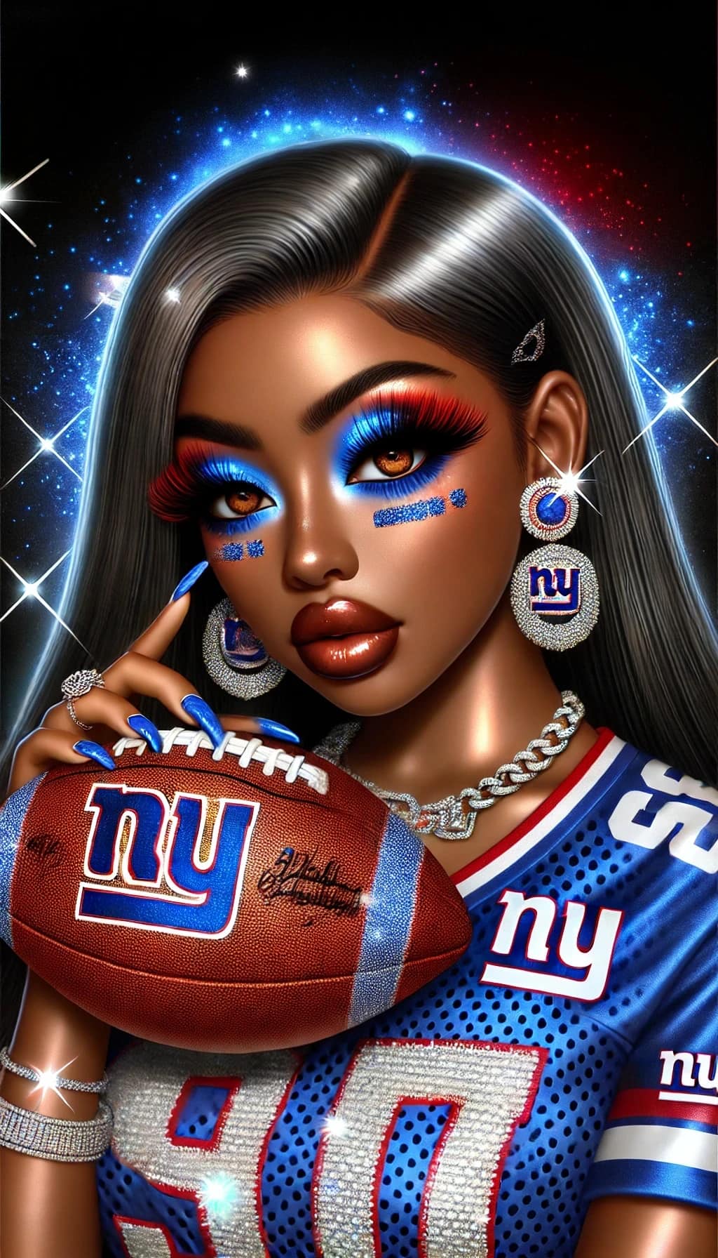 Football Images (AI Cartoon Ladies in Team Attire)