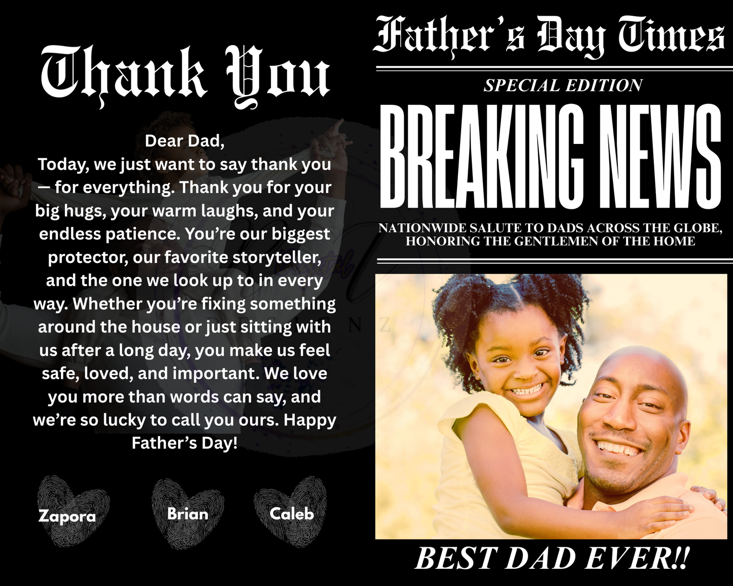 FATHERS DAY Newspaper Editable Design Templates