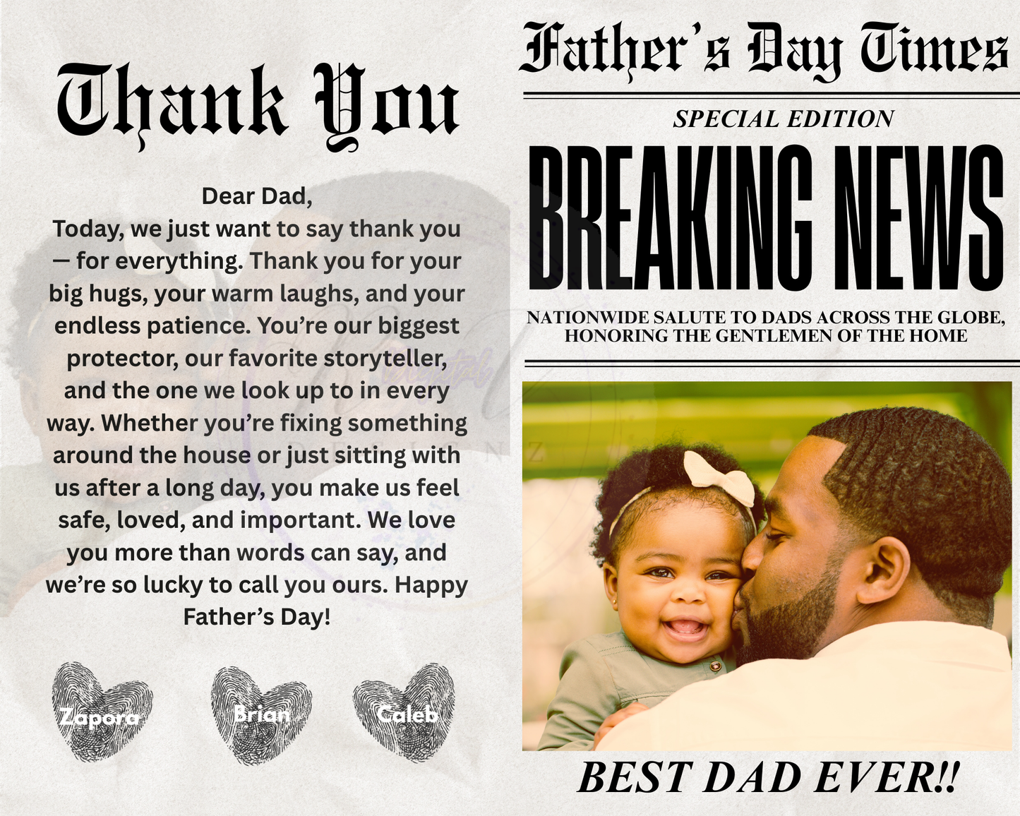 FATHERS DAY Newspaper Editable Design Templates