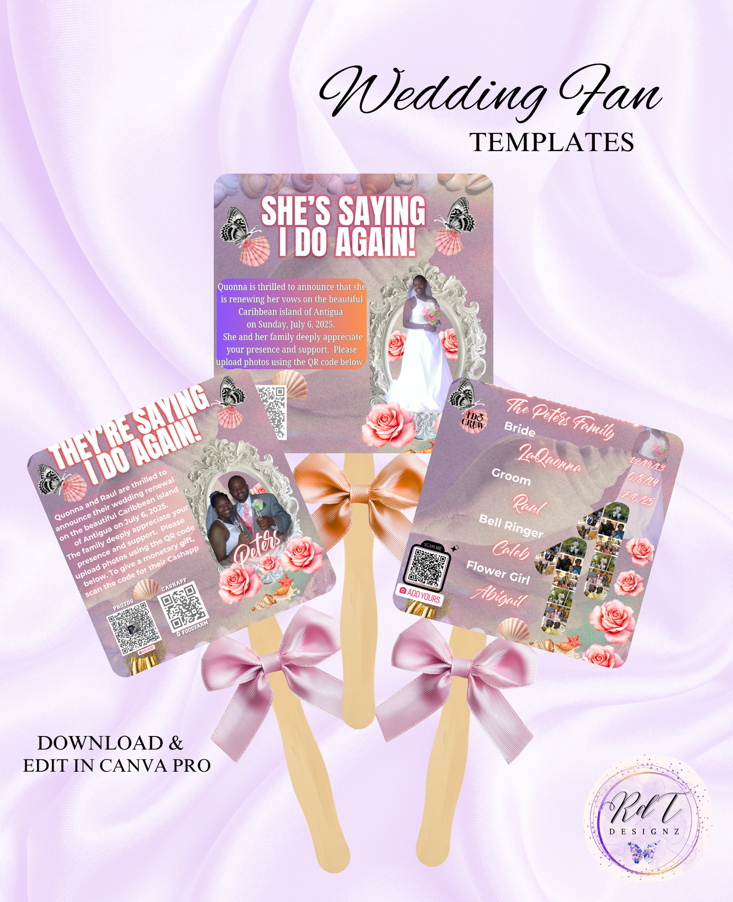 Wedding Fan Editable Template