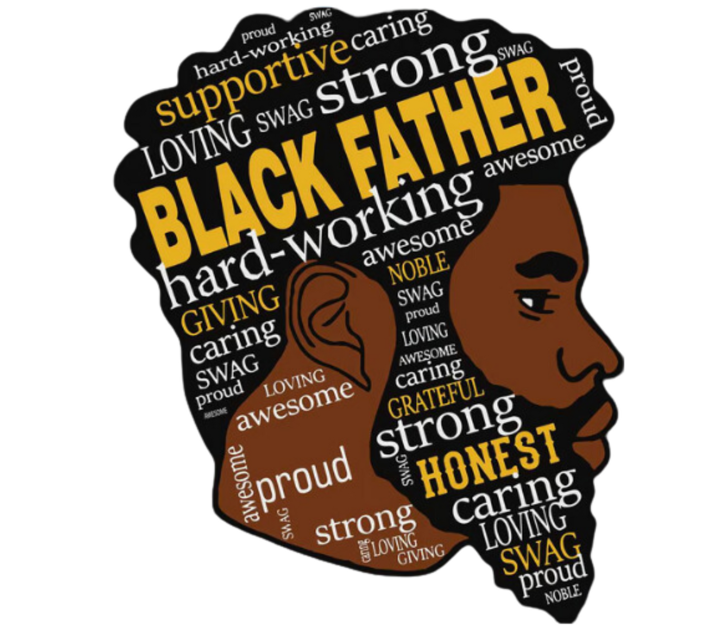 Fathers Day Design Image - Strong Black Father Verbiage Image
