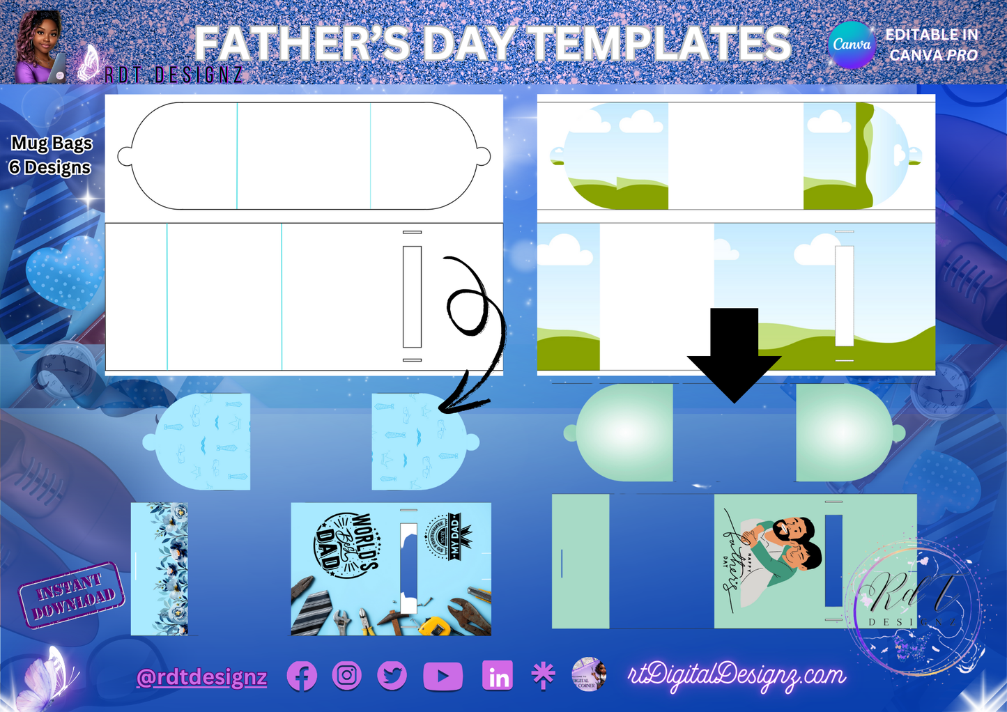 Father's Day Mug Bag Editable Template