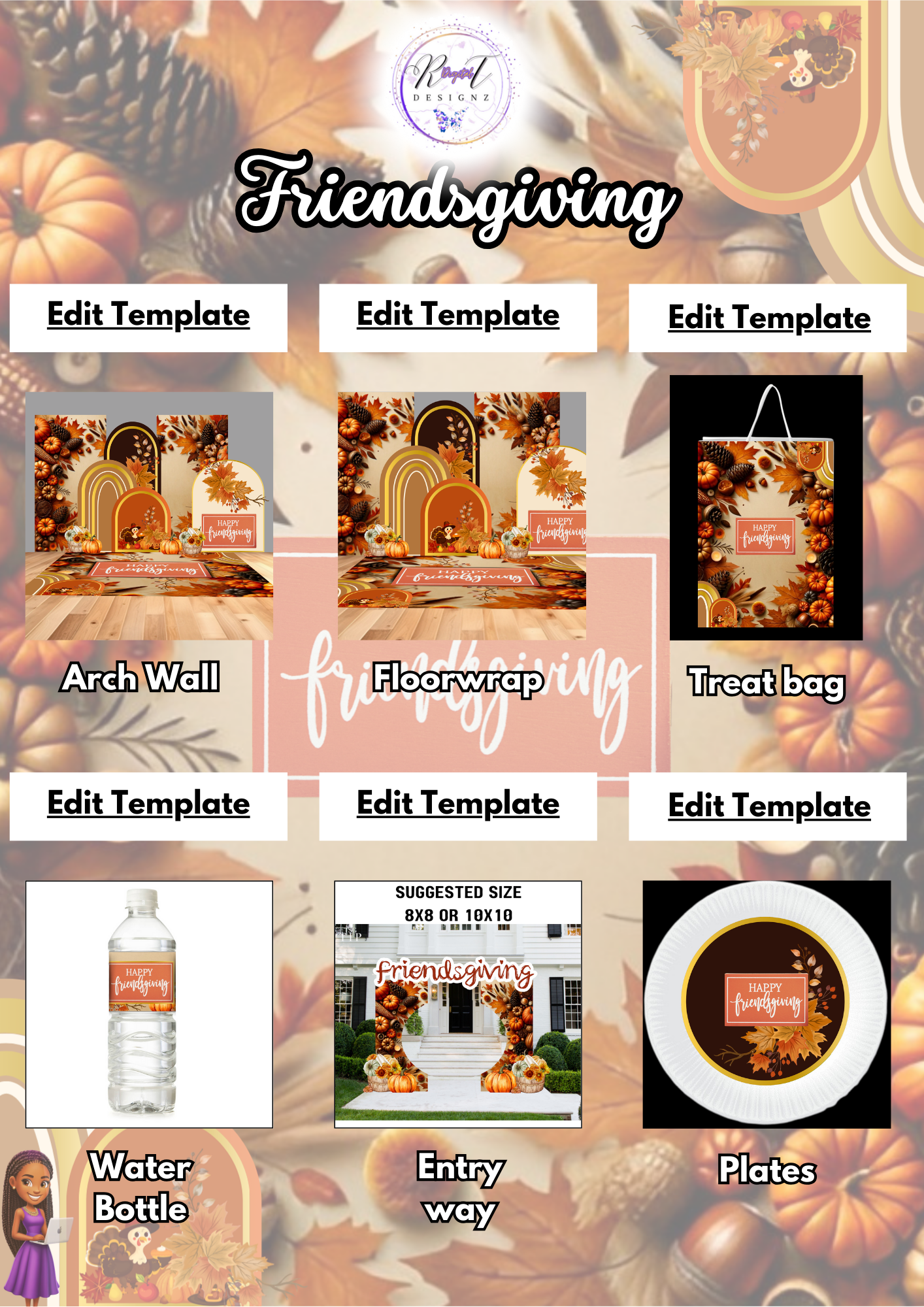 Holiday Planner Digital Templates - Friendsgiving
