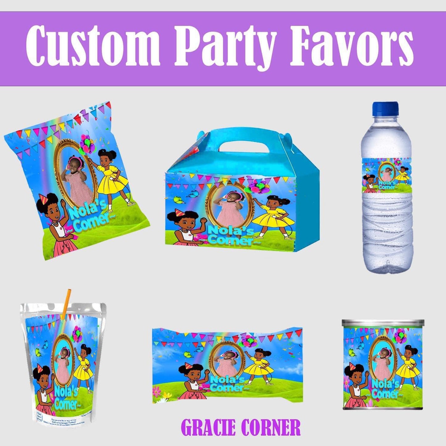 Party Favor Themed Templates - Gracie Corner