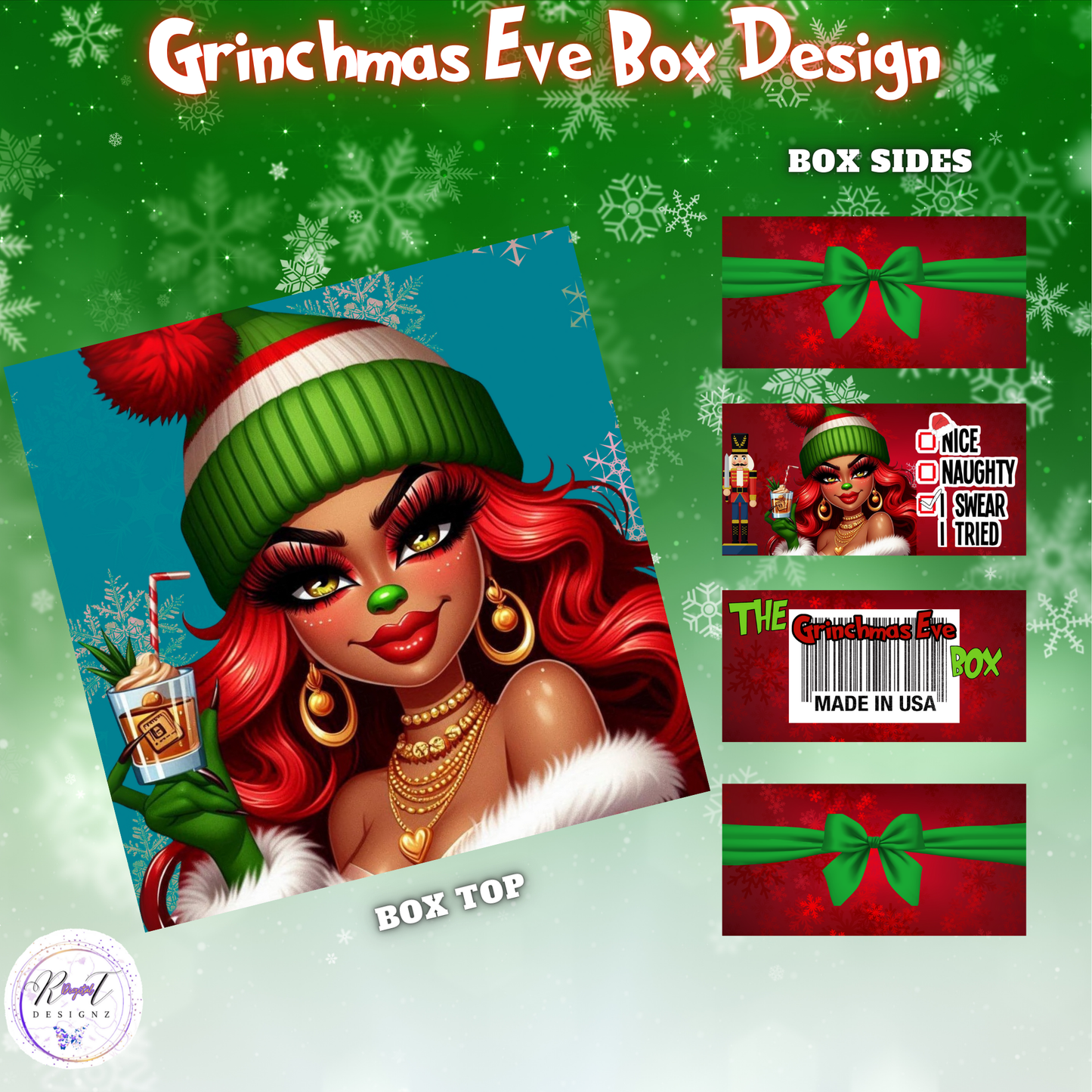 Christmas Eve Grinch Treat Box Designs (VIEWING OPTIONS)
