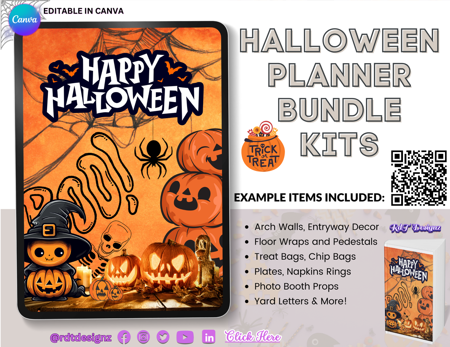 Holiday Planner Digital Templates - Halloween