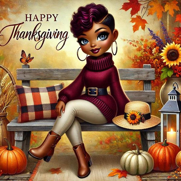 FREE Holiday Image - Happy Thanksgiving Pose