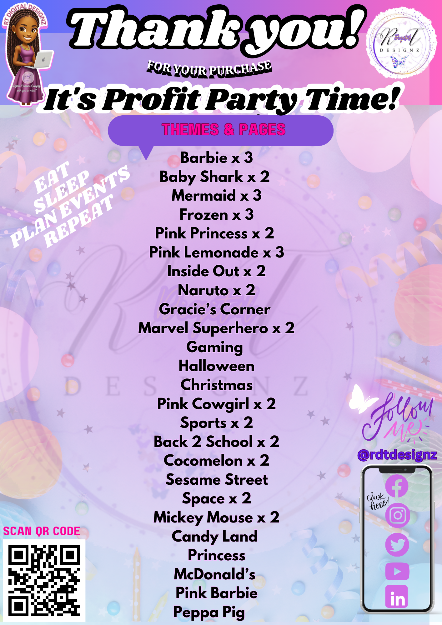 Kids Party Templates - Digital Bundle Kit