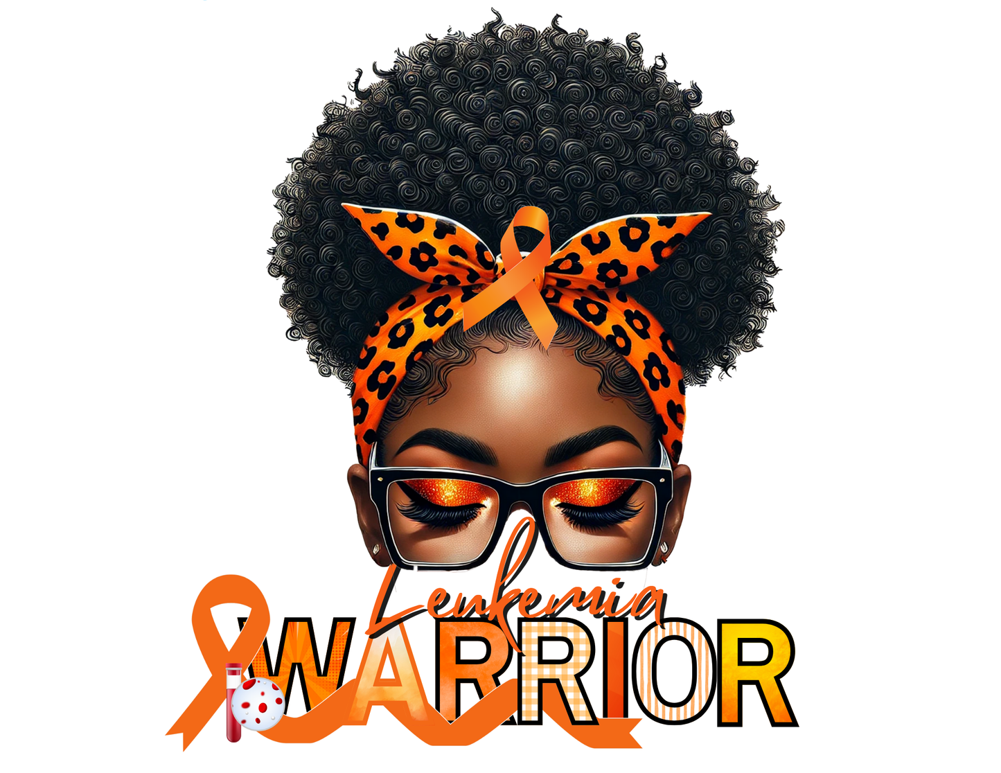 Warrior Graphic T-Shirt Design "Leukemia Awareness" (PNG ONLY)
