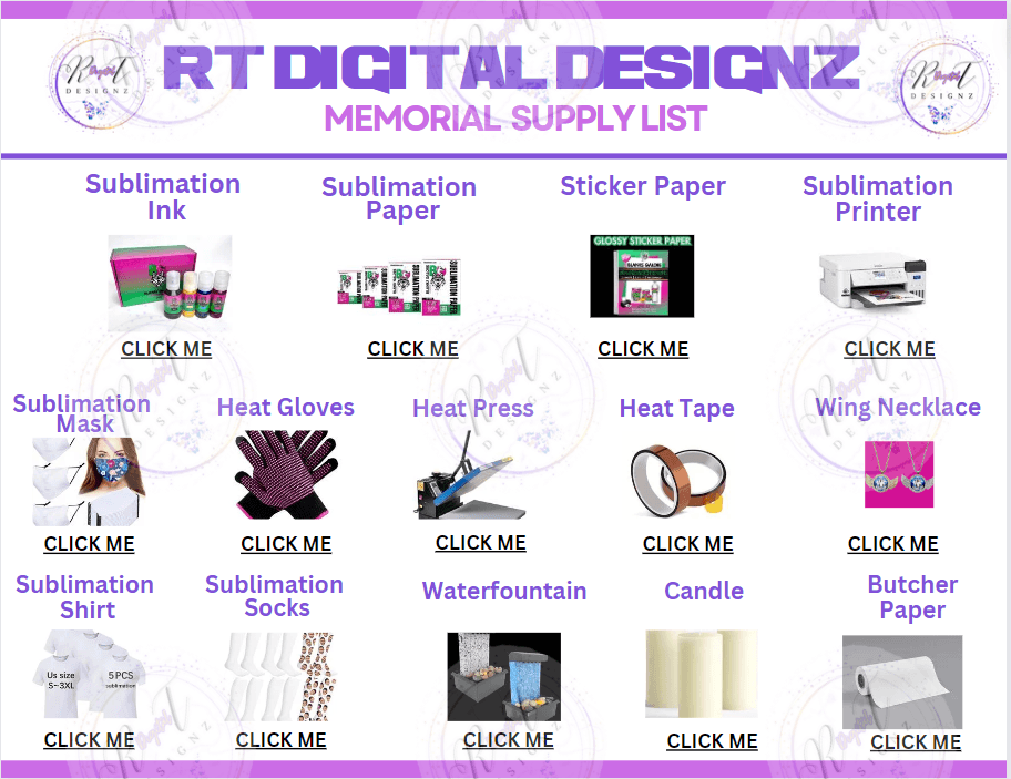 Memorial Supply List