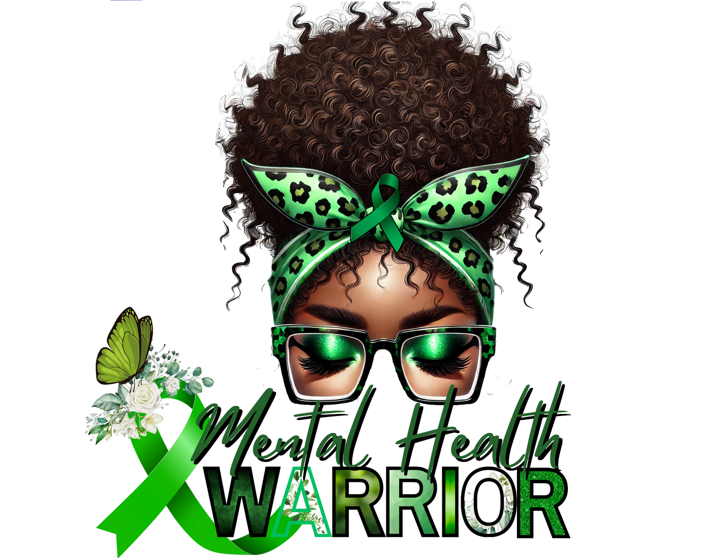 Warrior Graphic T-Shirt Design "Mental Health Awareness" (PNG ONLY)