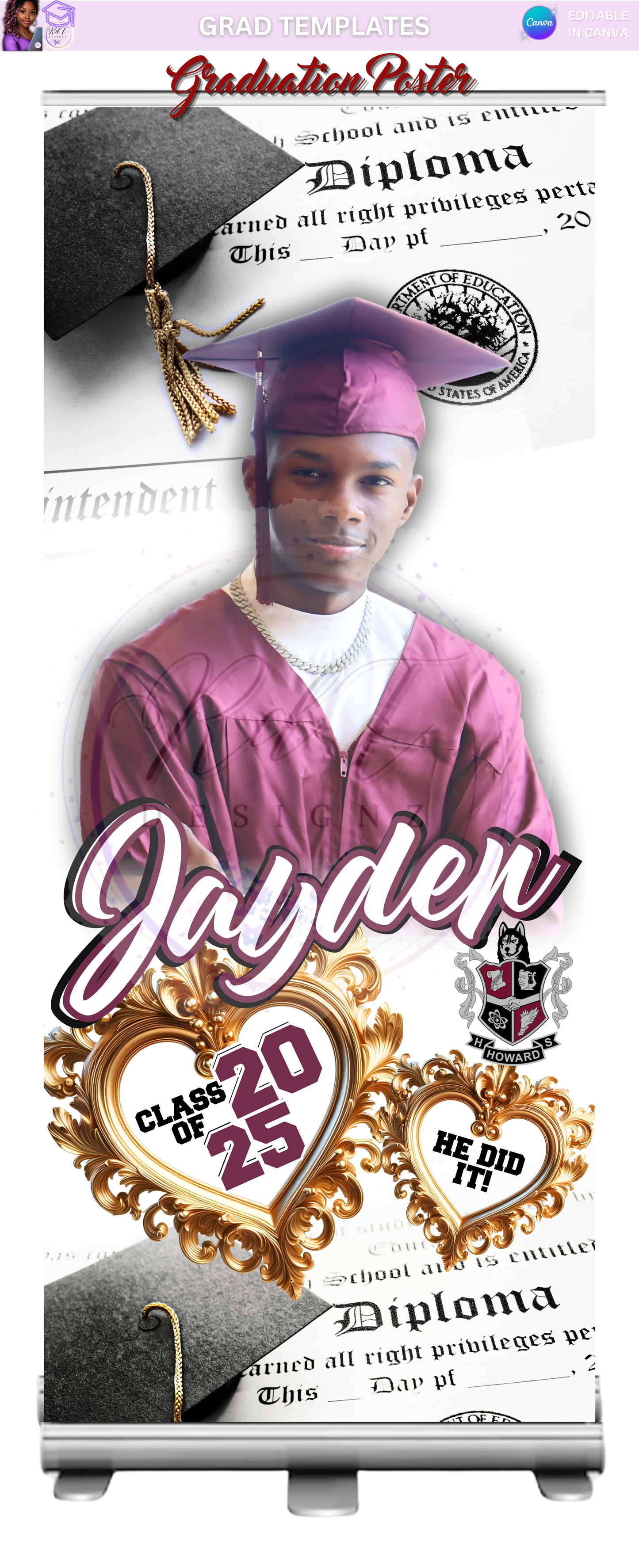 Graduation Posters & Mockup Templates (long)