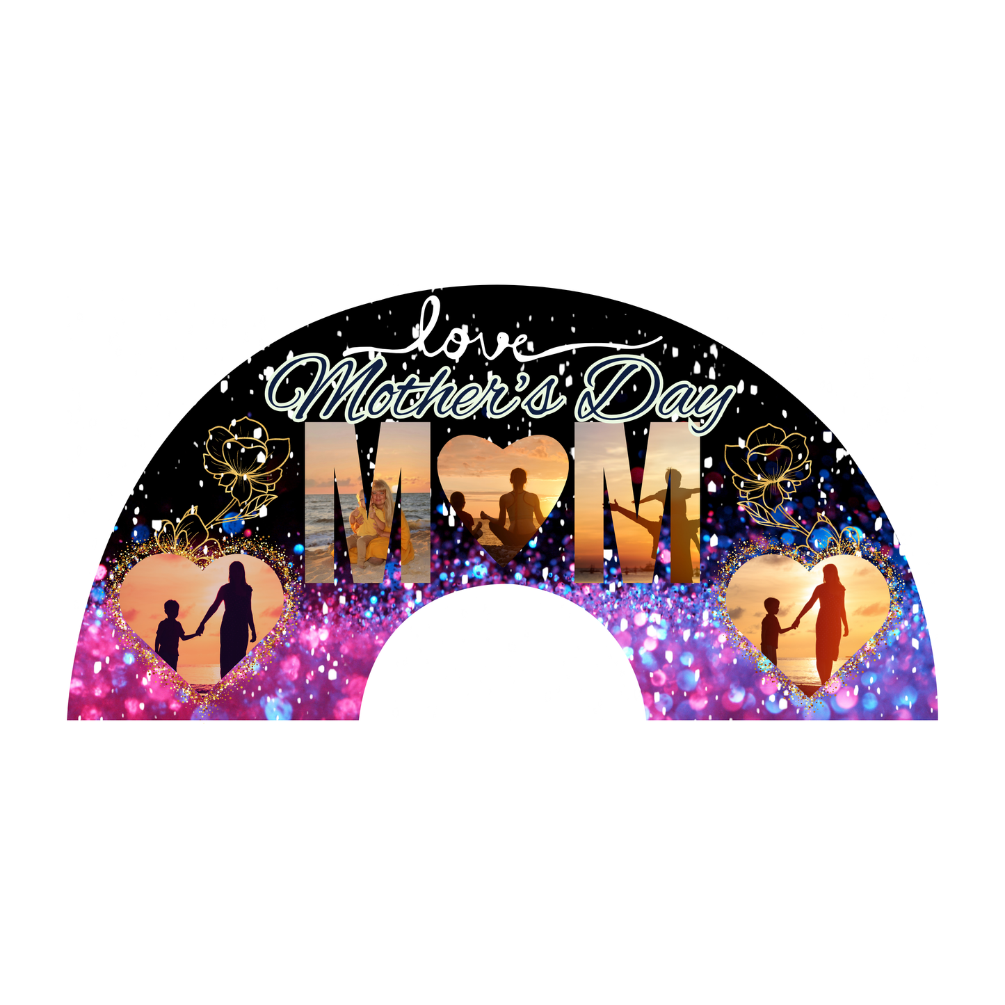 Mother's Day Clack Fan Editable Template & Mockup