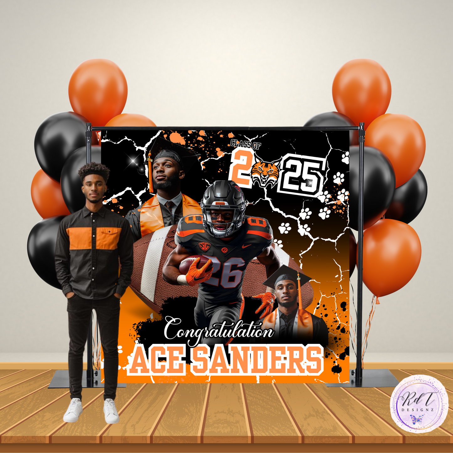 GRAD Banner Editable Template & Mockup - ORANGE