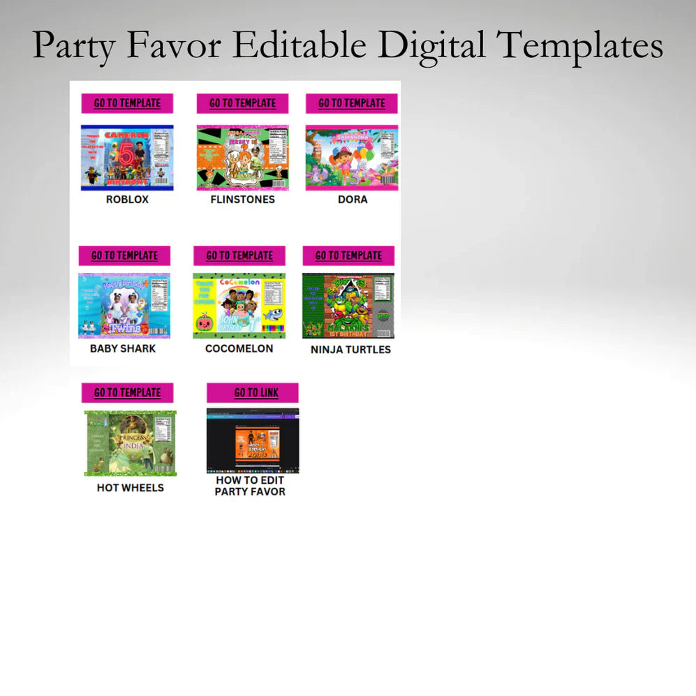 Party Favors Digital Bundle Kit
