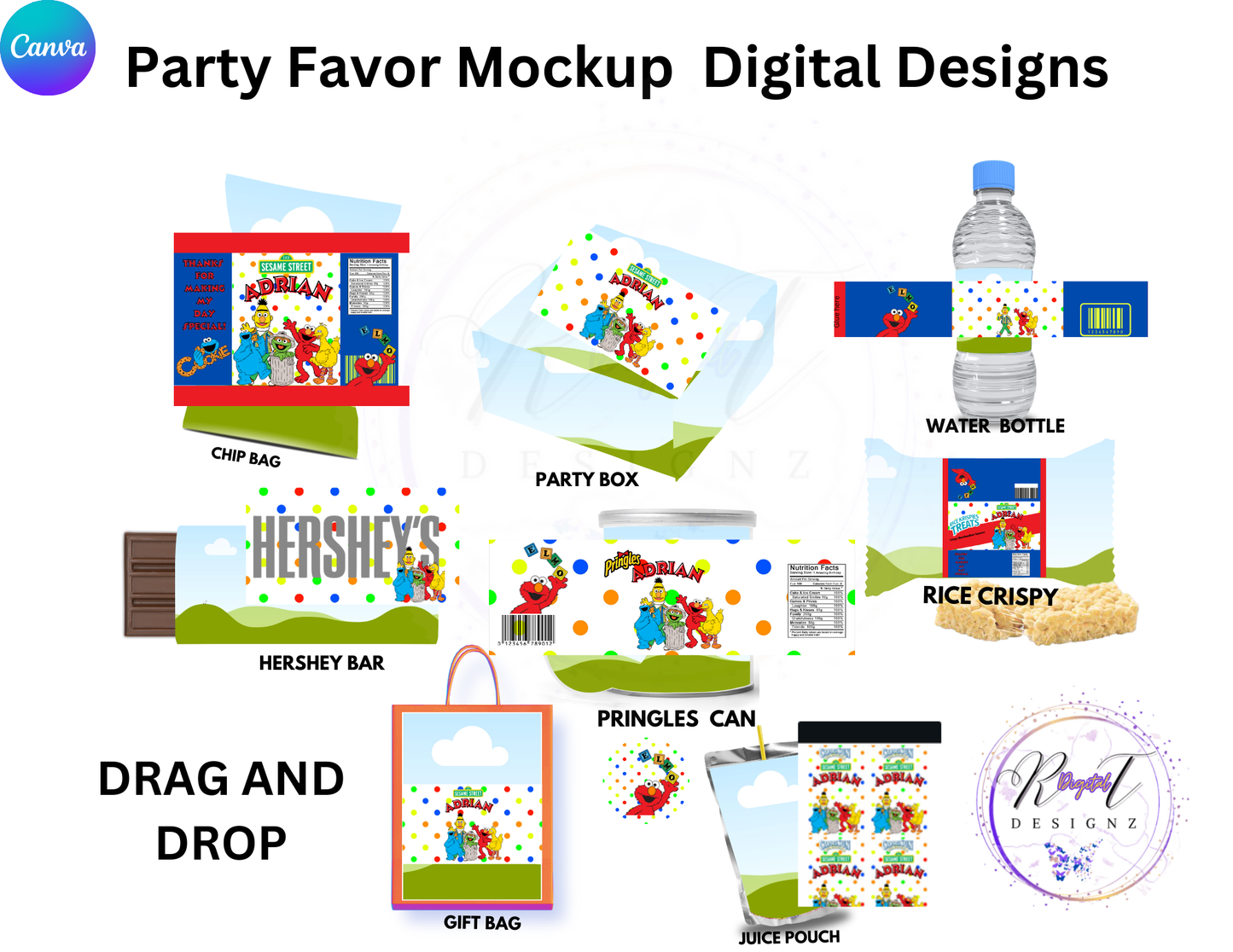 Party Favor Themed Templates - Sesame Street