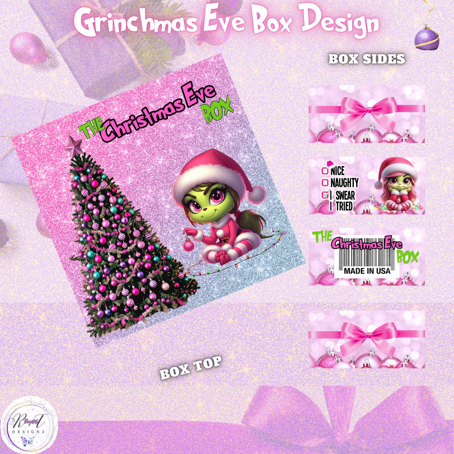 Christmas Eve Grinch Treat Box Designs (VIEWING OPTIONS)