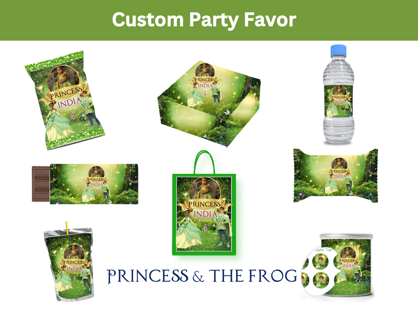 Chip Bag Template with Mock-Up (Princess & the Frog)