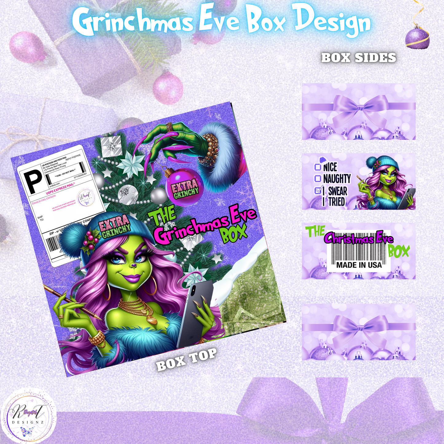 Christmas Eve Grinch Treat Box Designs (VIEWING OPTIONS)