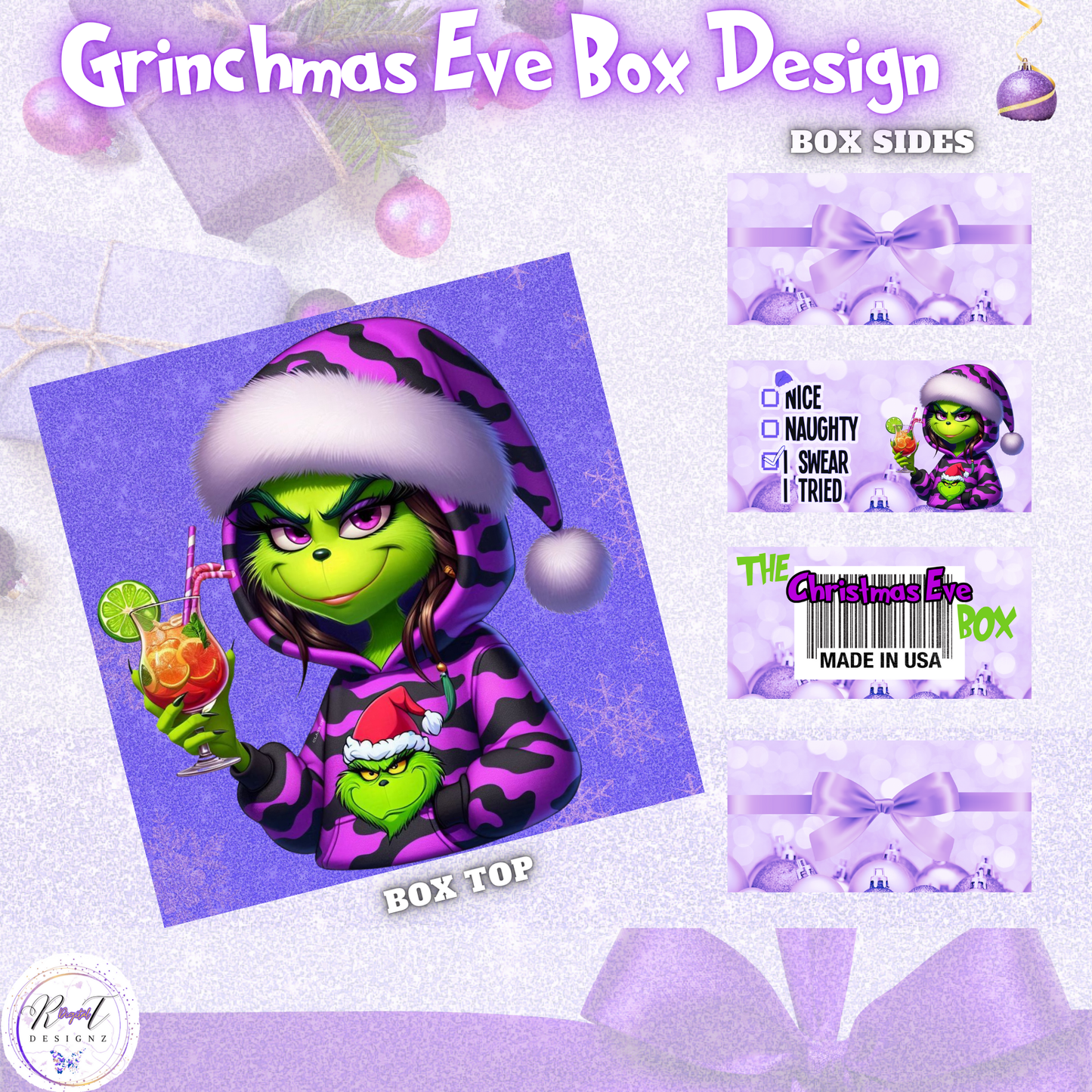 Christmas Eve Grinch Treat Box Designs (VIEWING OPTIONS)