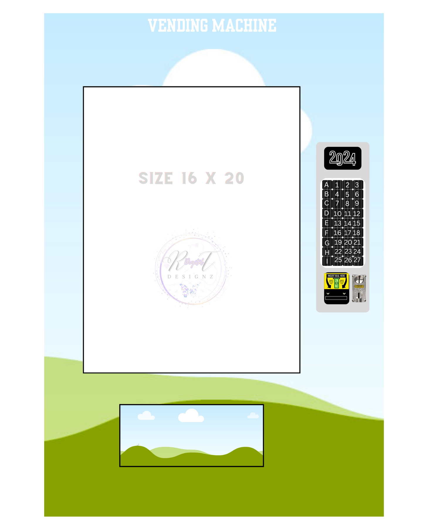 Easter Vending Machine Editable Template (Size 16 x 20) - Peppa Pig