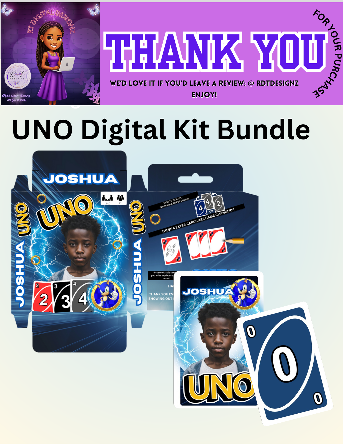 UNO Card Game Digital Bundle Kit