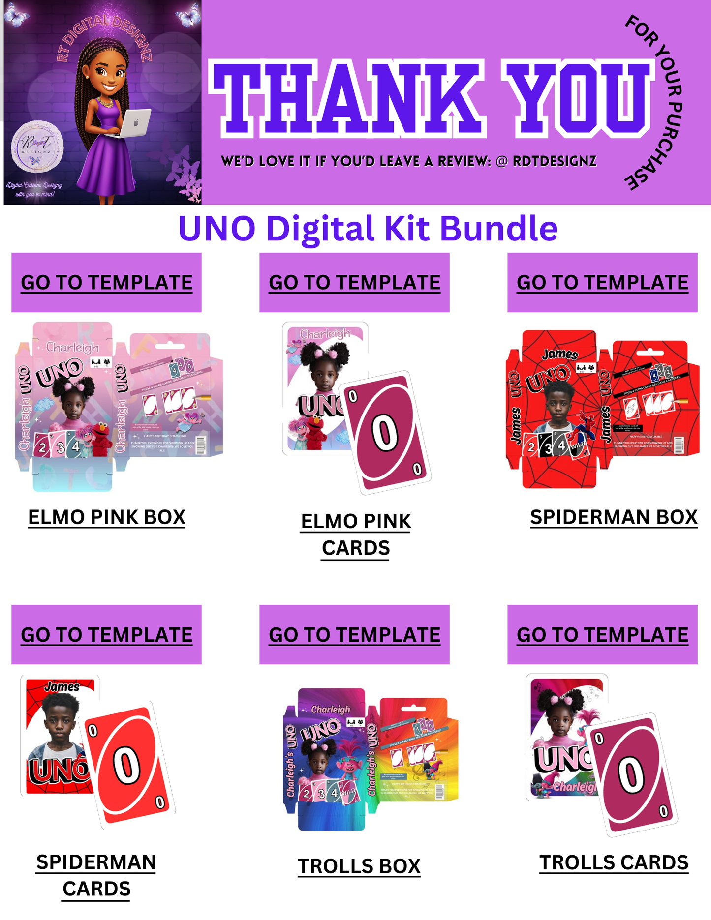 UNO Card Game Digital Bundle Kit