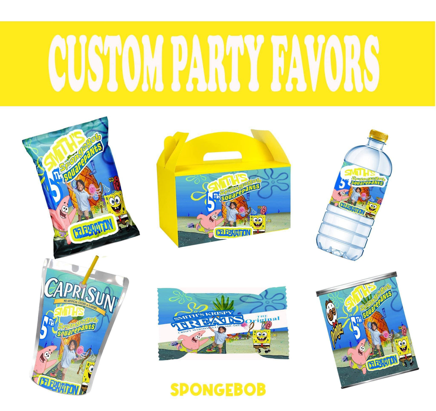 Party Favor Themed Templates- Sponge Bob