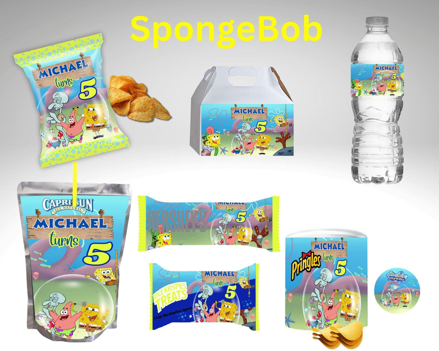 Party Favor Themed Templates- Sponge Bob