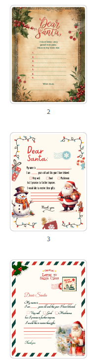 Letters to Santa Templates (PDF)