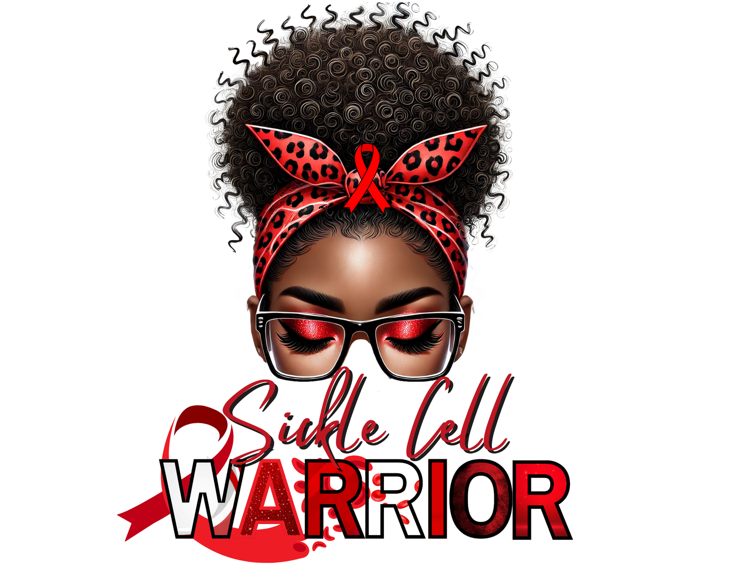 Warrior Graphic T-Shirt Design "Sickle Cell Awareness" (PNG ONLY)