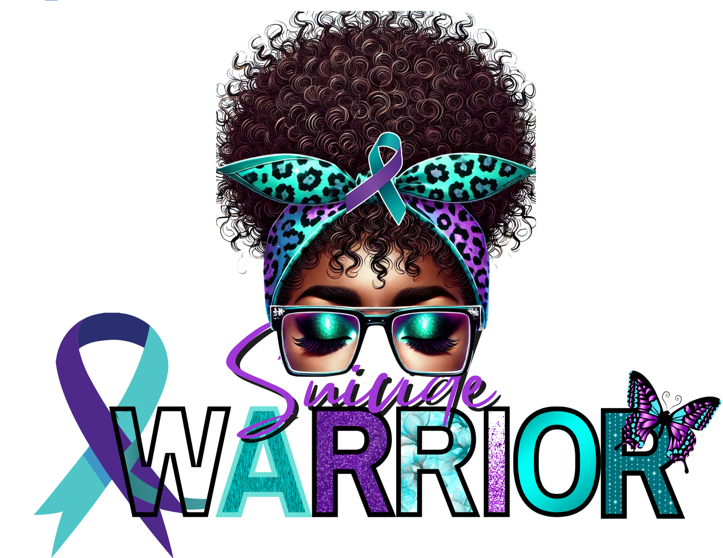 Warrior Graphic T-Shirt Design "Suicide Awareness" (PNG ONLY)