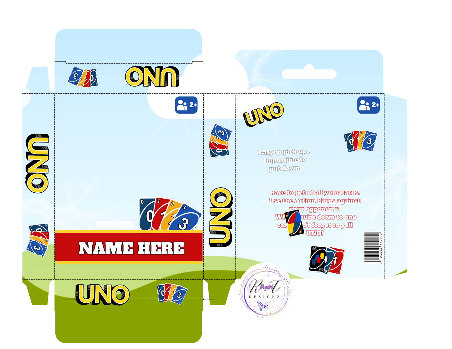 UNO Game Box Template