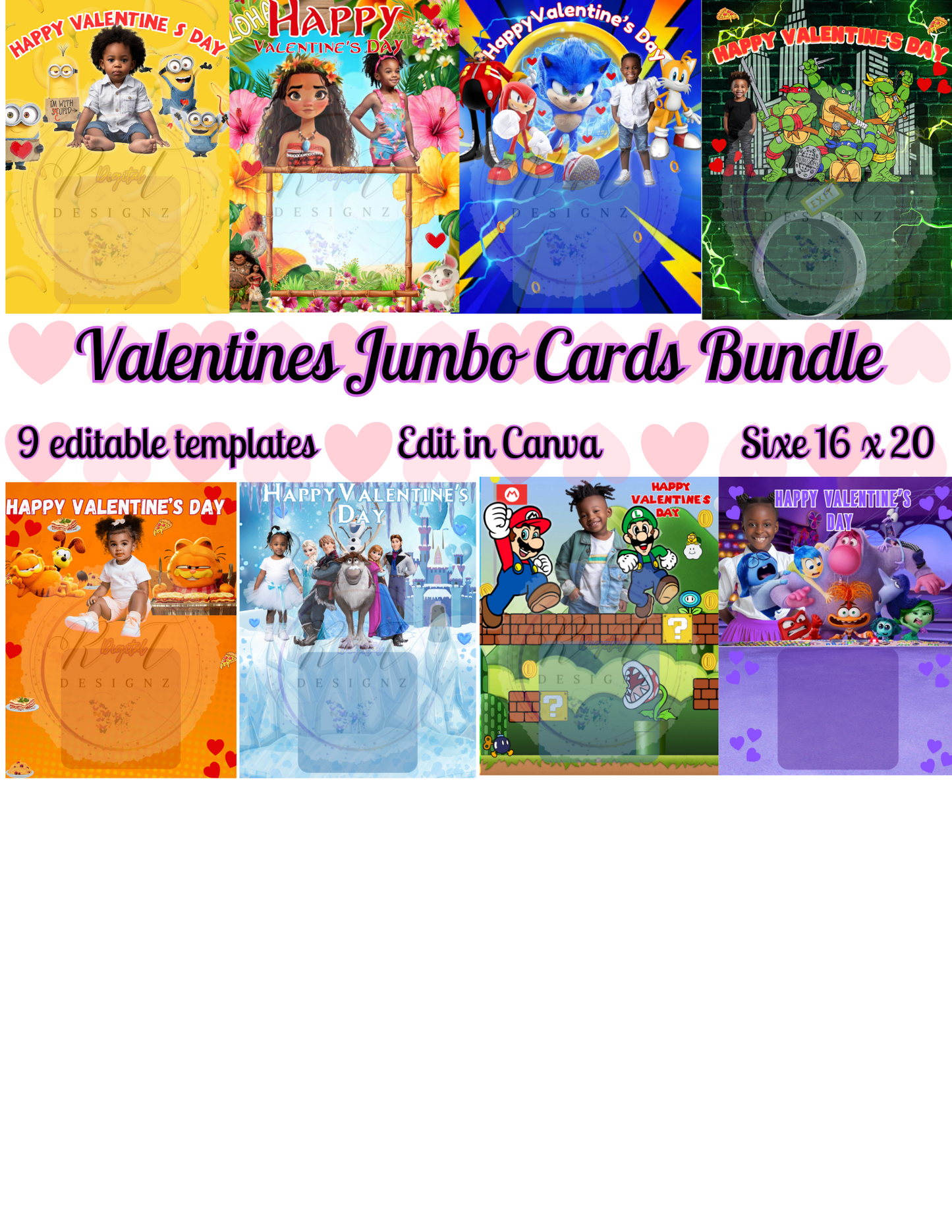Valentines Day Jumbo Card Template (SONICS)