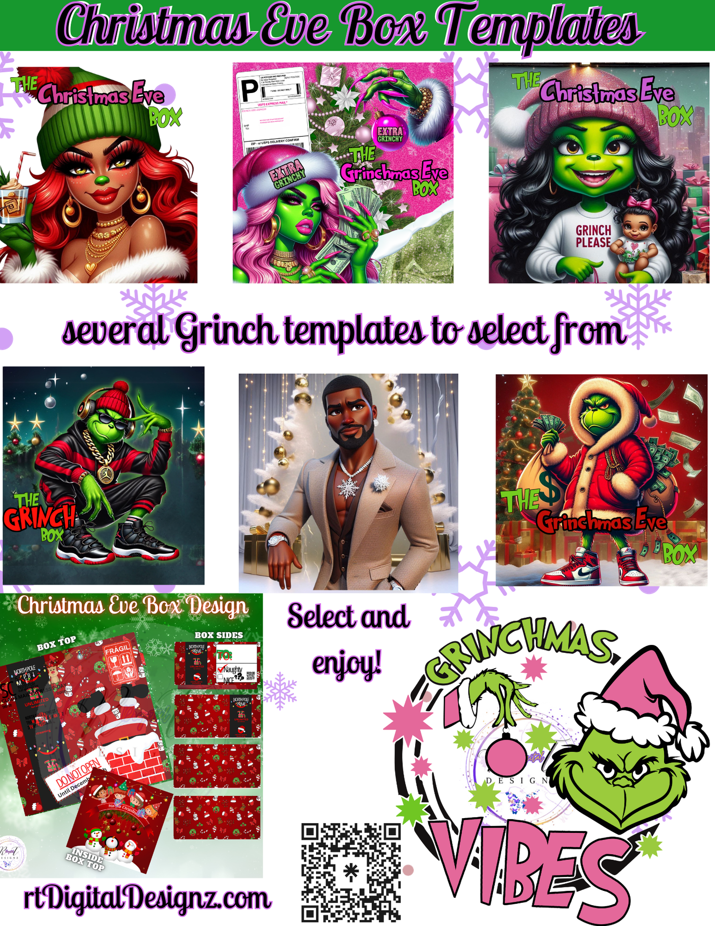 Christmas Eve Grinch Treat Box Designs (VIEWING OPTIONS)