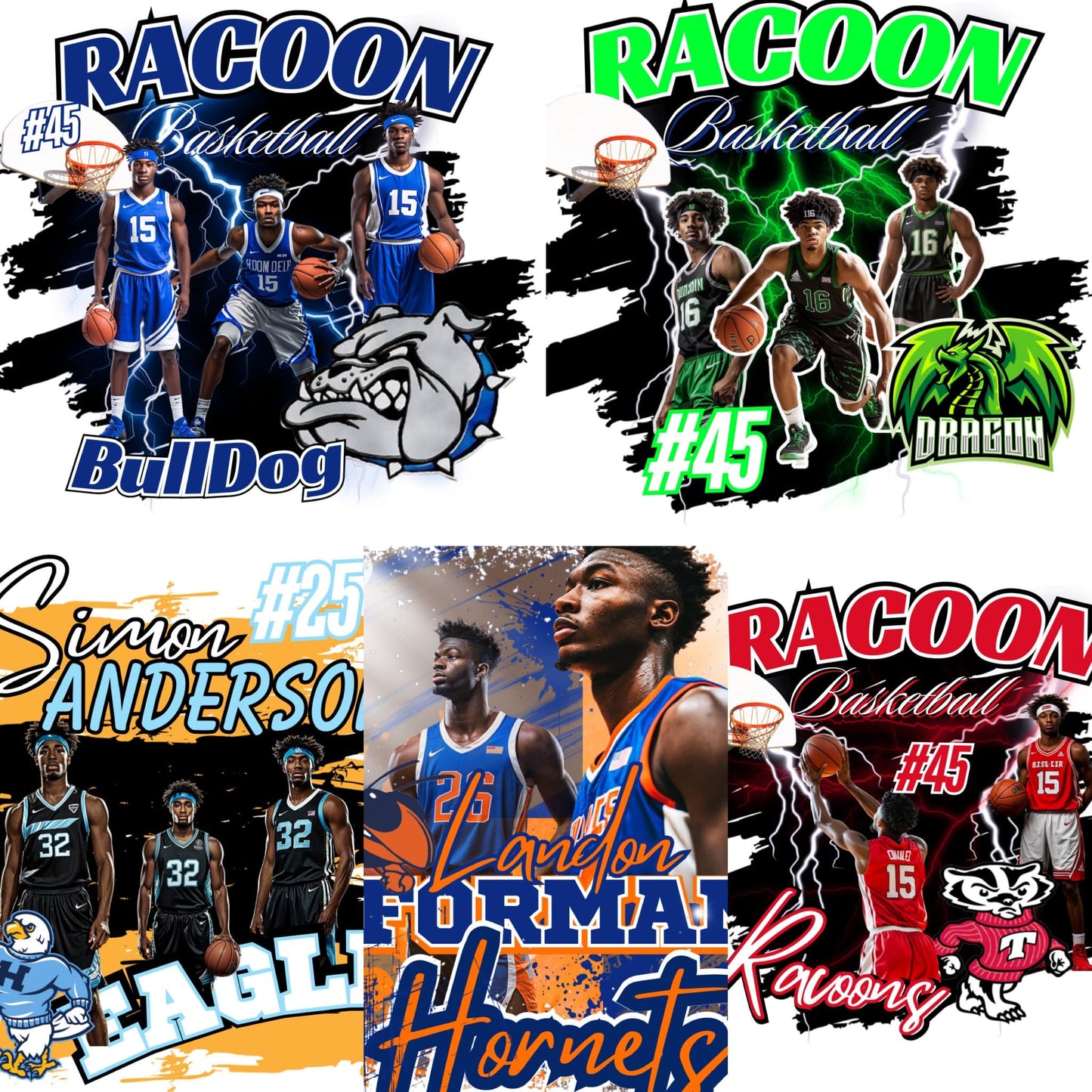 Editable Basketball Digital Designs (5-PACK)