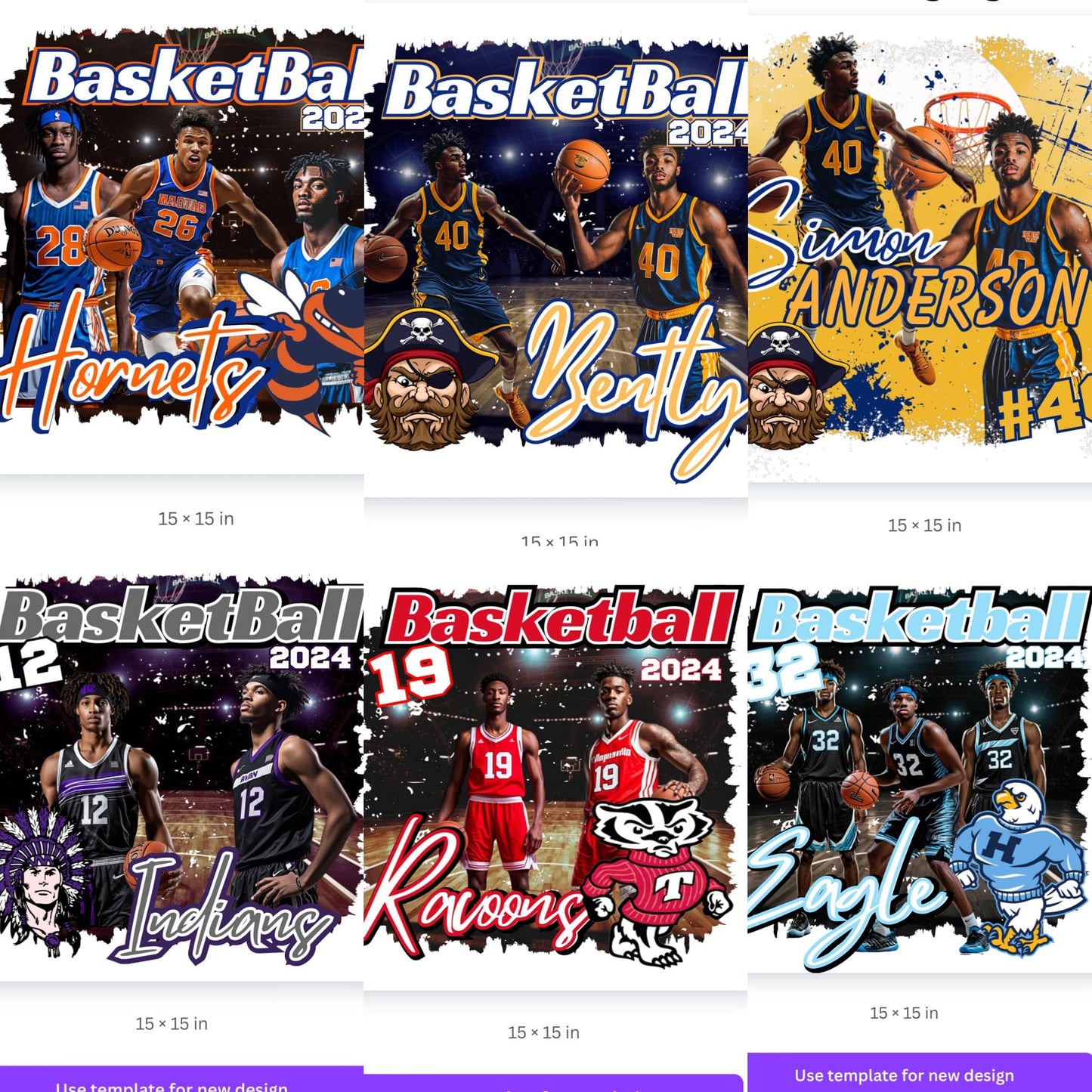 Editable Basketball Digital Designs Product Kit