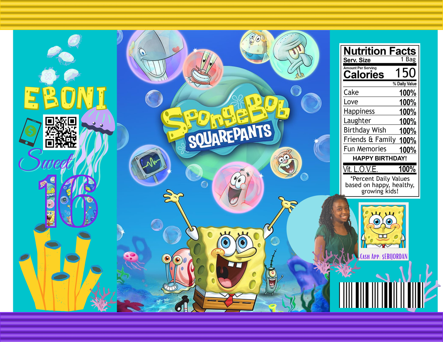 Chip Bag Template with Mock-Up (Sponge Bob 2)