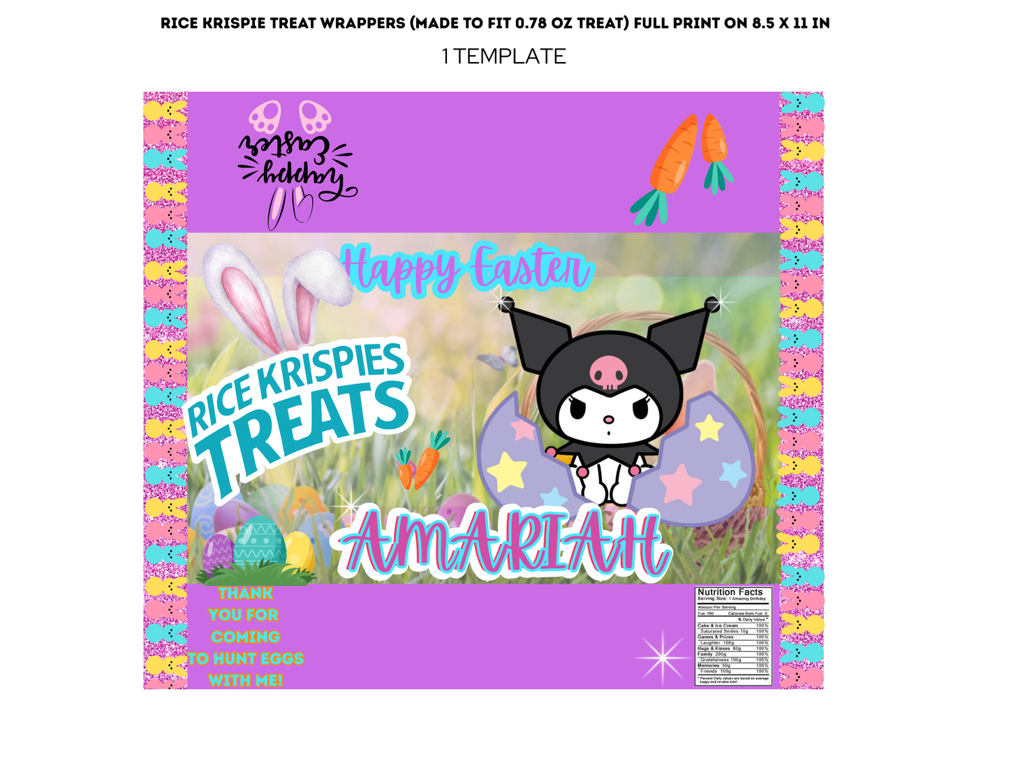 Easter Party Favor Editable Templates