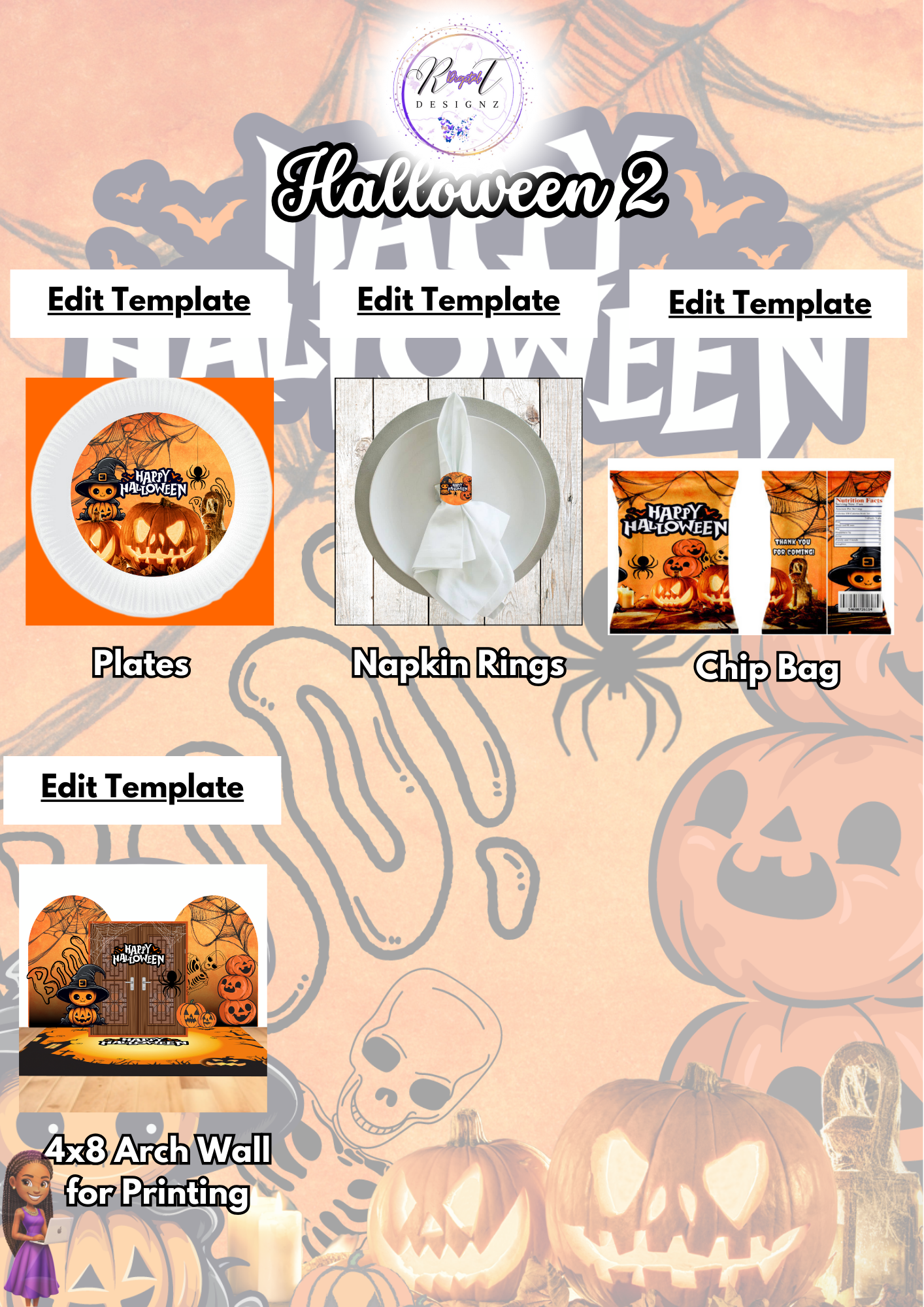 Holiday Planner Digital Template "Bundle"  - 5 Halloween