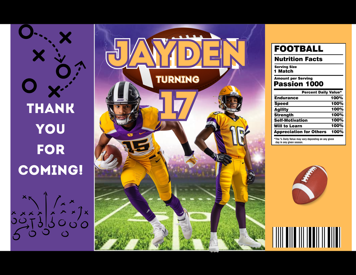 Party Favor Themed Templates - FOOTBALL